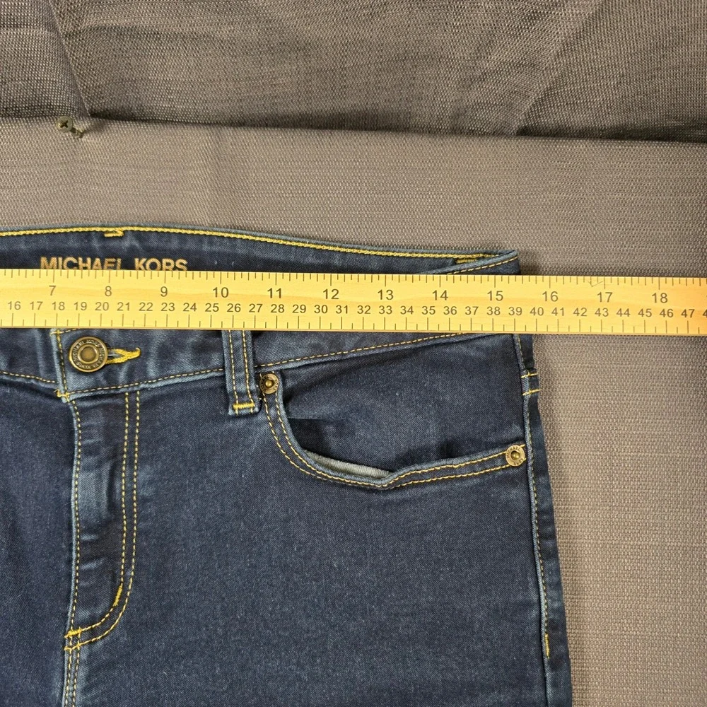 Michael Kors Izzy Skinny Jeans Womens 8 Dark Wash Indigo Denim Stretch MK Logo
